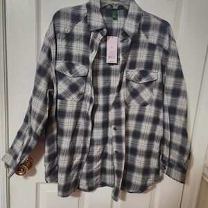 Wild Fable Black and White Plaid Shirt
